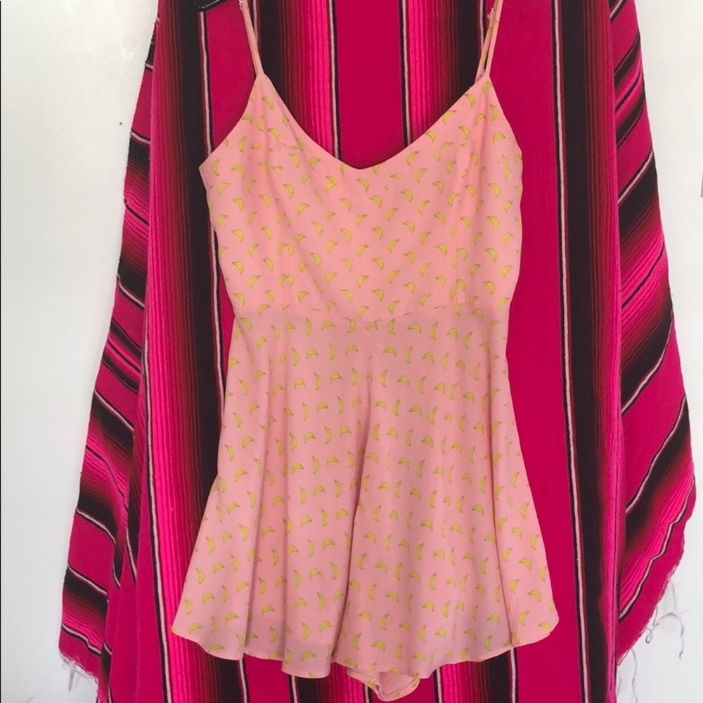 Zara super cute baby pink romper with banana print
